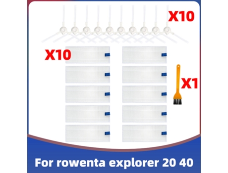 Cepillo Lateral de filtro Hepa de repuesto para Rowenta Tefal Explorer 20 40 Serie Smart Force Isweep X3 piezas de aspiradora robótica