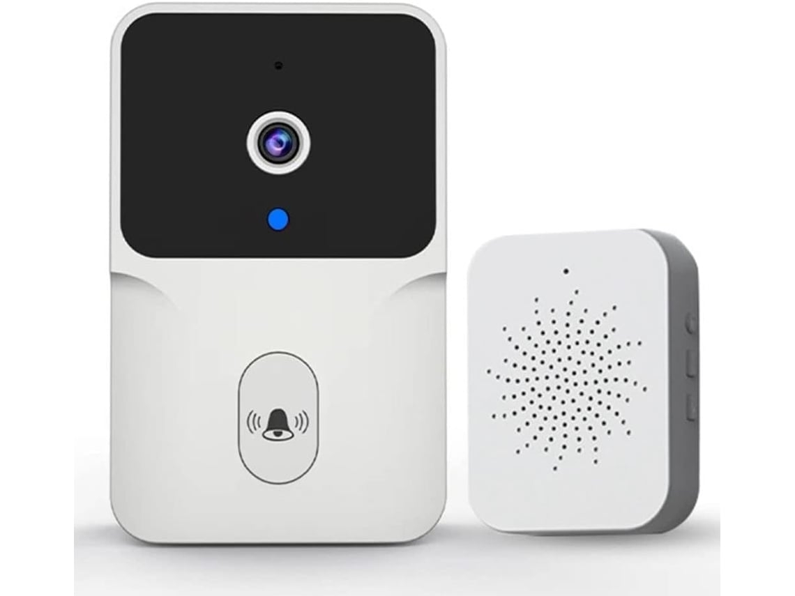 Timbre Inalámbrico Inteligente Con Cámara, Hd 1080p, Visión Nocturna, Wi-fi, Intercomunicador Visual, Blanco*