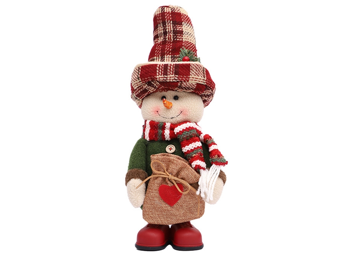 Lindo Adorno Navideño De Muñeco De Nieve Y Papá Noel Sentado Para Decoración De Estantes, Regalo, Manualidades Para El Hogar*