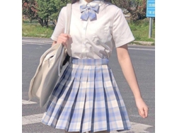 Uniforme escolar japonés Rebe-Plissada para mujer, cintura alta, corte A, estampado de lona Nowcos L Ice Cream