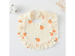 Babero para bebés con volantes, toalla para la saliva del bebé, tela de algodón suave, estilo: amarillo y naranja XIAOMOYU