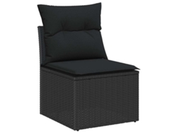 Maison Exclusive - Conjunto De Sofás De Jardín 5 Pcs Negro Ratán Sintético