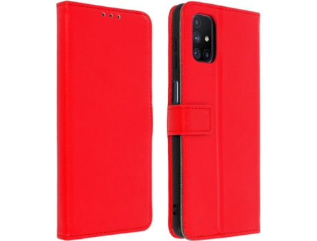Funda Samsung Galaxy M51 AVIZAR Libro Cartera Rojo
