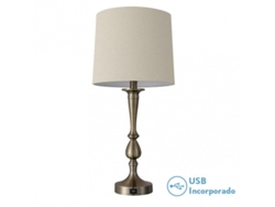 Fab 130871014 | Mesa de cuero Khalifa 1xe27 605x28x28 cm con puerto USB Fabrilamp