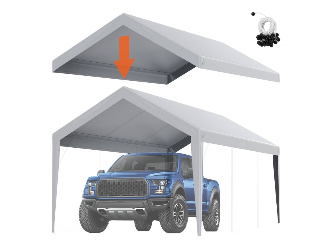 Cubierta de garaje impermeable y con protección UV de 3 x 6 m de Tekmaquinas