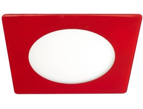 Lámpara de Techo Empotrado WONDERLAMP Extraplano Cuadrado (Rojo - LED - 20 W - Aluminio)