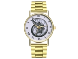 Reloj De Pulsera De Cuarzo Con Correa De Acero Y Números Romanos Unisex Zhoulianfa