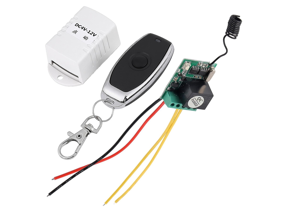 Relé Inalámbrico De Control Remoto Con Interruptor De Un Solo Botón, Receptor Y Transmisor, Para Voltajes De 4 V, 5 V, 6 V, 7,4 V, 9 V Y 12 V Cc.