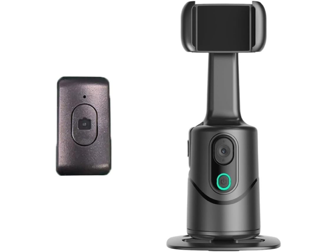 Trípode Con Ia Para Teléfono Móvil Con Rotación De 360°, Batería Recargable, Negro.