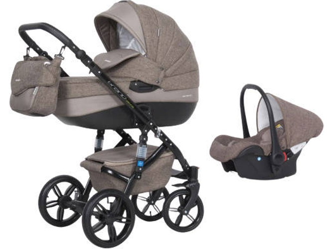Carrito de Bebé Individual RIKO Brano Natural + Carlo Isofix Ready Latte