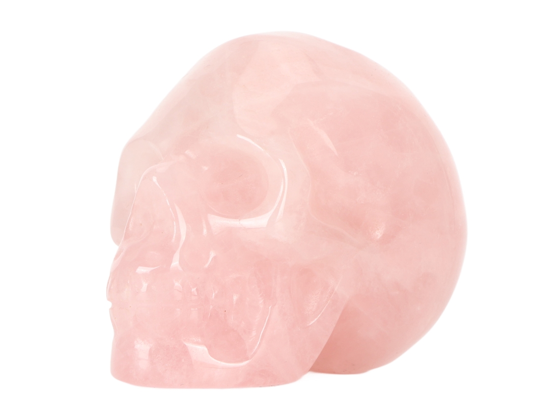 Escultura En Miniatura De 5 Cm Con Forma De Calavera De Cristal Rosa Para Meditación.