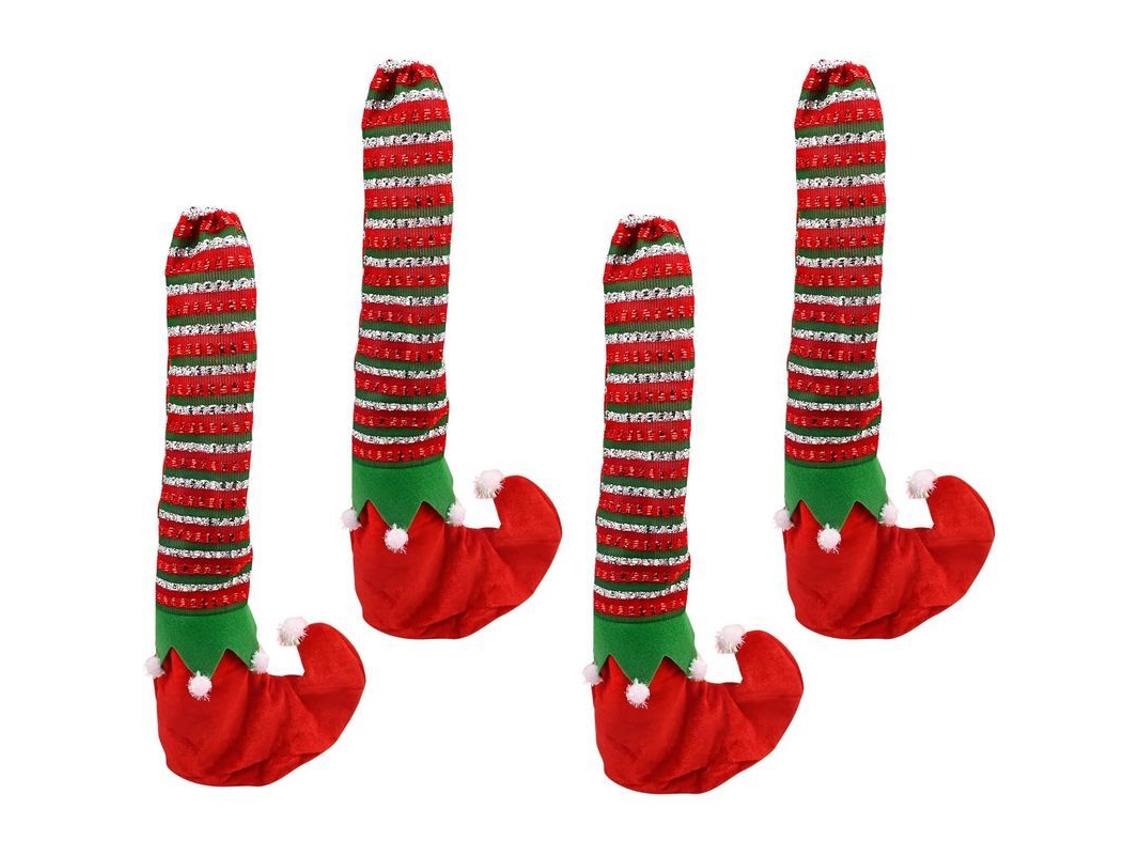2026-4 Fundas Para Patas De Silla Navideñas Rojas, Fundas Decorativas Para Mesas Y Sillas, Protector De Muebles, Navidad