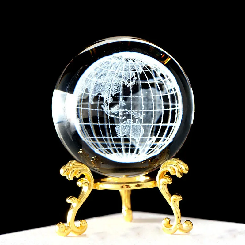 (estilo 11 60 Mm) Bola De Cristal De 60 Mm, Esfera De Vidrio Tallada En 3d, Pisapapeles Con Base.