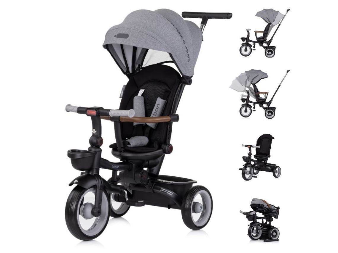 Triciclo Plegable Con Asiento Giratorio Y Capota Urban De Chipolino - Anthracite