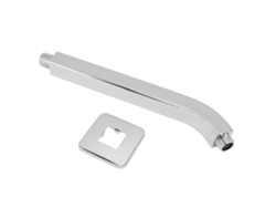 Brazo de ducha cuadrado de latón y acero inoxidable de 10 pulgadas para montaje en pared.