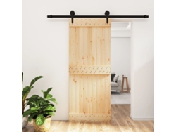 Puerta corrediza | Puerta corredera con herrajes 85x210 cm madera maciza de pino Wsd147002 Lovely Home