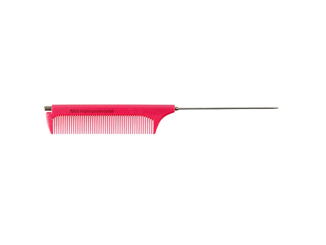 Peine De Acero Antiestático Con Puntas Duraderas Para Belleza Y Peluquería - Color Rosa