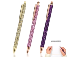 RNEMITERY Bolígrafos elegantes con diamantes de imitación, diseño elegante con exterior brillante para reuniones de oficina y un bonito regalo.
