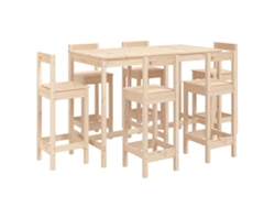 Maison Exclusive - Set De Mesa Y Taburetes Altos Jardín 7 Pzas Madera Maciza Pino