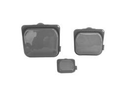 3 bolsas reutilizables de silicona para almacenar alimentos, color negro