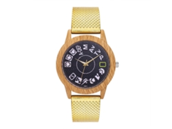 Reloj De Cuarzo Con Correa De Silicona Unisex Zhoulianfa Dorado Dial Redondo Casual