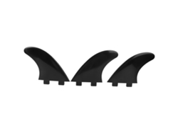 Conjunto de 3 quilhas Jinwei em PVC (direita, central e esquerda) para pranchas de surf e stand up paddle (preto).