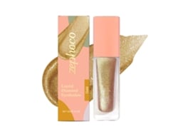 Sombra de ojos dorada con brillo de diamante