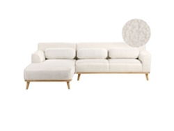 Sofá esquinero BELIANI Simos de Bouclé Blanco 264x159x80