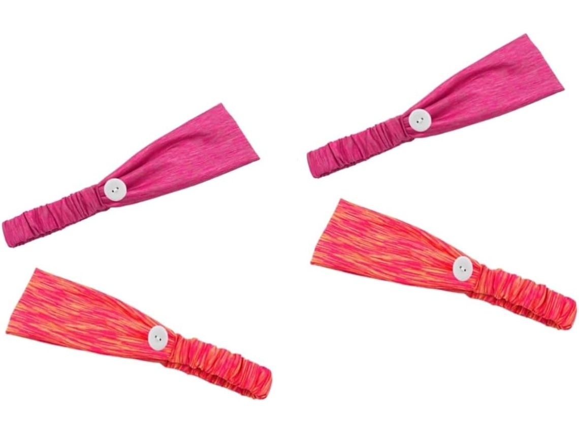 Juego de 4 gomas elásticas para el cabello con botón, accesorios para el cabello que absorben el sudor.