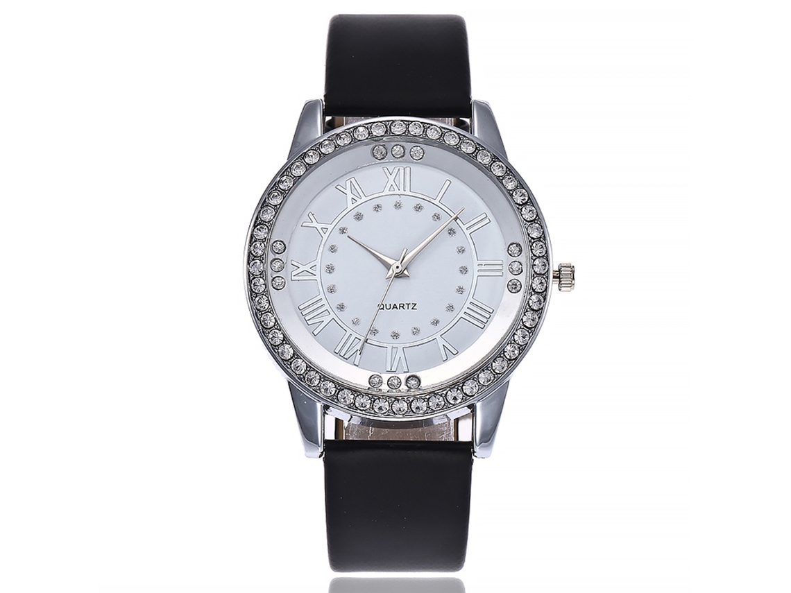 Reloj De Pulsera Vansvar Para Mujer Con Correa De Pu Y Movimiento De Cuarzo (blanco Plateado)