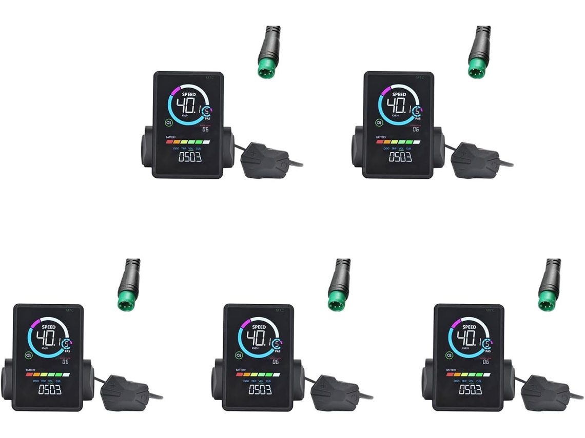 5x M7c-2 Compteur D'affichage Lcd Para Vélo Électrique 24 V 36 48 60 E Scooter Panneau Con Usb Uart
