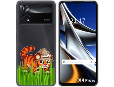 Carcasa para Xiaomi Poco X4 Pro 5G TUMUNDOSMARTPHONE Dibujos Transparente Tigre Multicolor