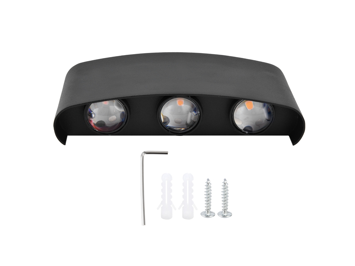 Rebe-lámpara De Pared Led Impermeable Decorativa Interior Y Exterior 6w Luz Blanca Cálida 85-265v