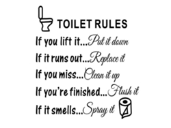 Pegatinas de pared decorativas extraíbles: Consejos sobre las normas del baño en inglés