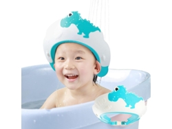 Gorro De Baño Ajustable Para Bebé, Funda Para Champú Infantil, Dinosaurio Azul, 3 En 1