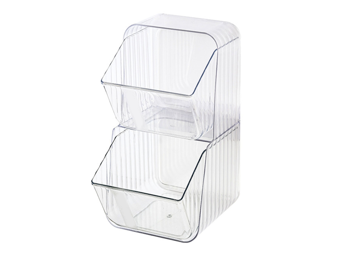 Organizador De Paquetes De Plástico Transparente De 2 Niveles Para Alimentos, Té, Café Y Cosméticos.