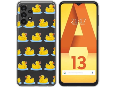 Carcasa para Samsung Galaxy A13 4G TUMUNDOSMARTPHONE Dibujos Transparente Pato Multicolor