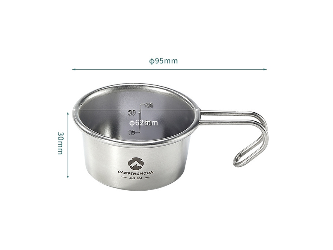 Taza Sierra De Acero Inoxidable 304 De 60 Ml Para Camping, Picnic, Senderismo, Portátil Con Medidas.