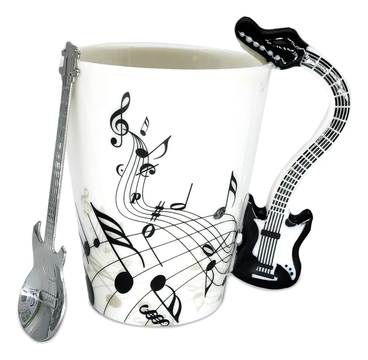 Taza de café y cuchara a juego con asa Designslowmoose