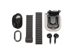 Reloj Inteligente 2 En 1 (nfc, Podómetro Deportivo) Reloj Auricular Tft De 2,01 Pulgadas Plata