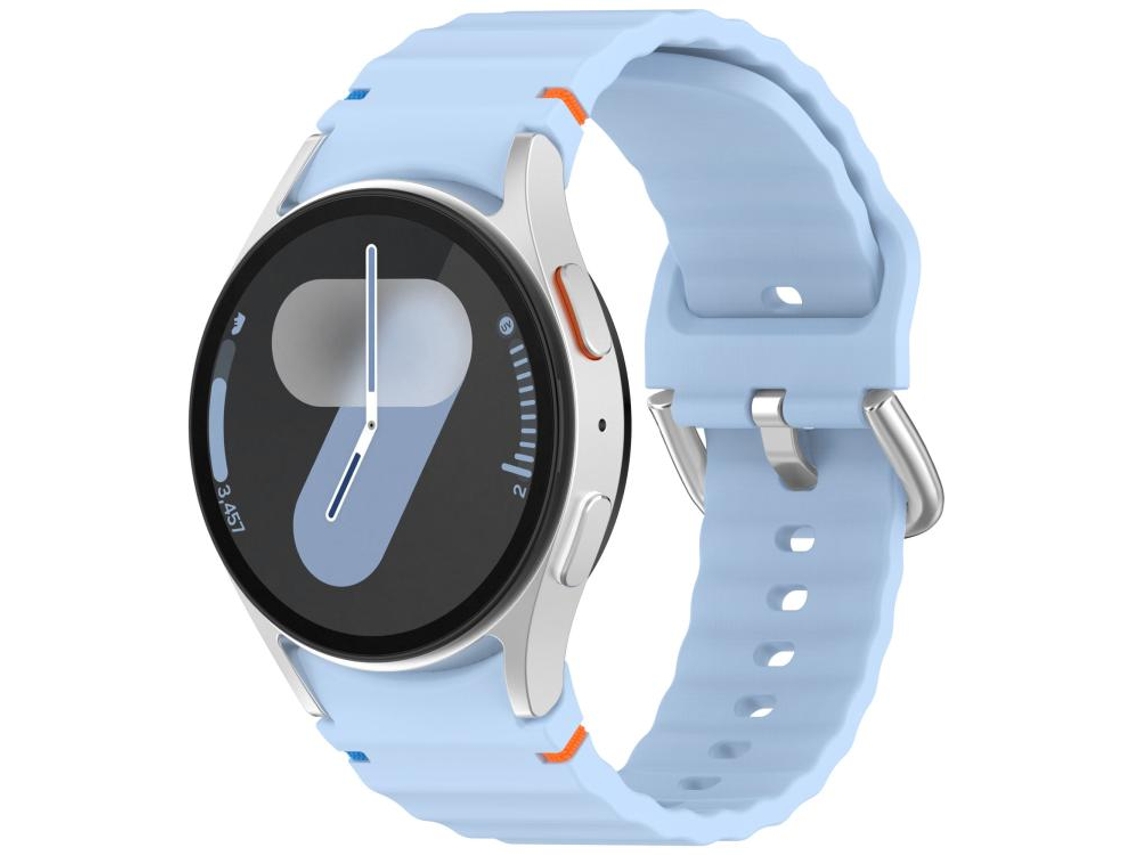 Correa para Samsung Galaxy Watch 7 (40/44 mm) - Silicona con textura ondulada cosida y hebilla plateada.