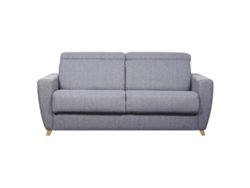 Sofá cama Goya Miliboo de 3 plazas con reposacabezas ajustable en gris claro con colchón de 18 cm