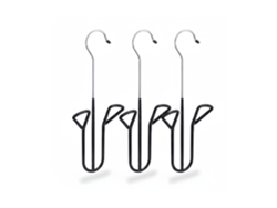 Relaxdays Perchas Para Zapatos, Set De 3 Unidades, Organizador Colgante Antideslizante, Hierro-pvc, 33,5x14x4 Cm, Negro