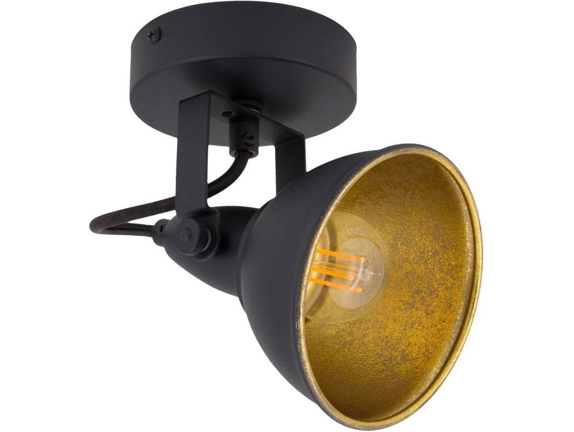 Lámpara De Pared Orientable Metal 1 Foco Emer Negro Preto
