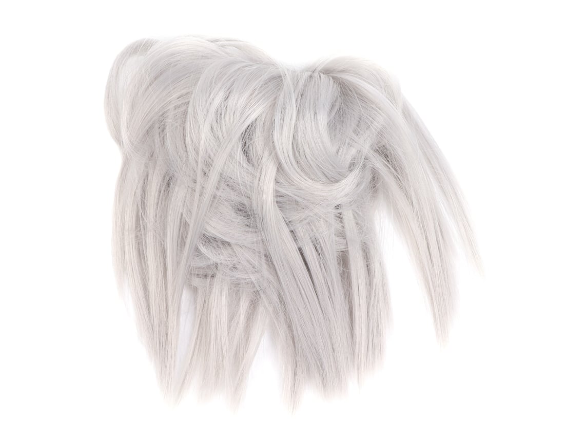 2026 - Extensões de cabelo grisalho bagunçado e volumoso com coque para fibra capilar de alta temperatura.