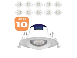 Conjunto de 10 LED LED construidos -En White 5W IP20 3000K BRAYTRON