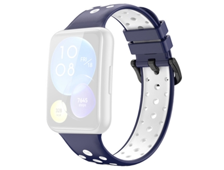 Correa de Silicona dos colores liberación rápida para Huawei Watch Fit 2 - azul/blanco