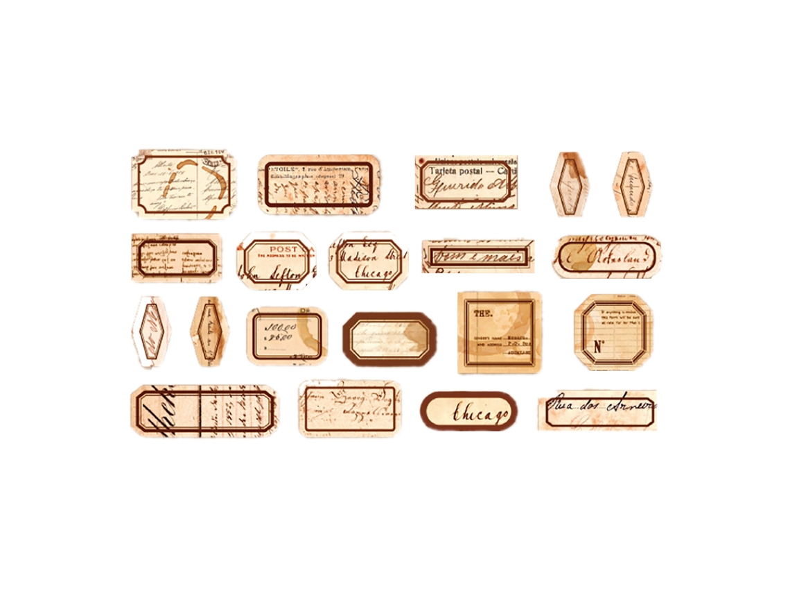 40 pegatinas decorativas fáciles de quitar para álbumes de recortes, agendas y calendarios - Estilo capuchino