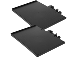 Soportes para micrófono de ABS, bandeja de 24 x 17,5 cm, paquete de 2, montaje con clip, color negro, para uso prolongado, estudio.