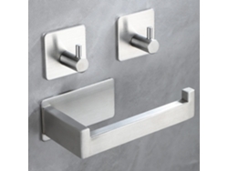 Soporte para papel higiénico ZYBLSSBB de acero inoxidable cepillado con 2 ganchos adhesivos, sin agujeros.